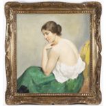 HUGO BOETTINGER 1880 - 1934: PORTRAIT OF A DANCER MILČA MAYER 1920 Oil on canvas 97 x 91 cm