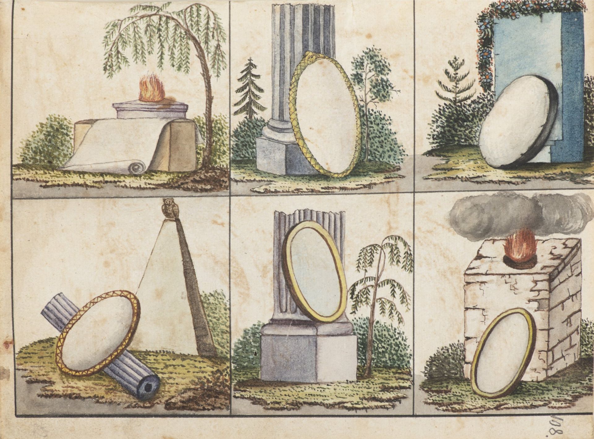 LEOPOLD BILLEK: COLLECTION OF DRAWINGS Ca. 1821 Ink, watercolour on paper 23,5 x 19,5 cm Signed: - Bild 11 aus 19
