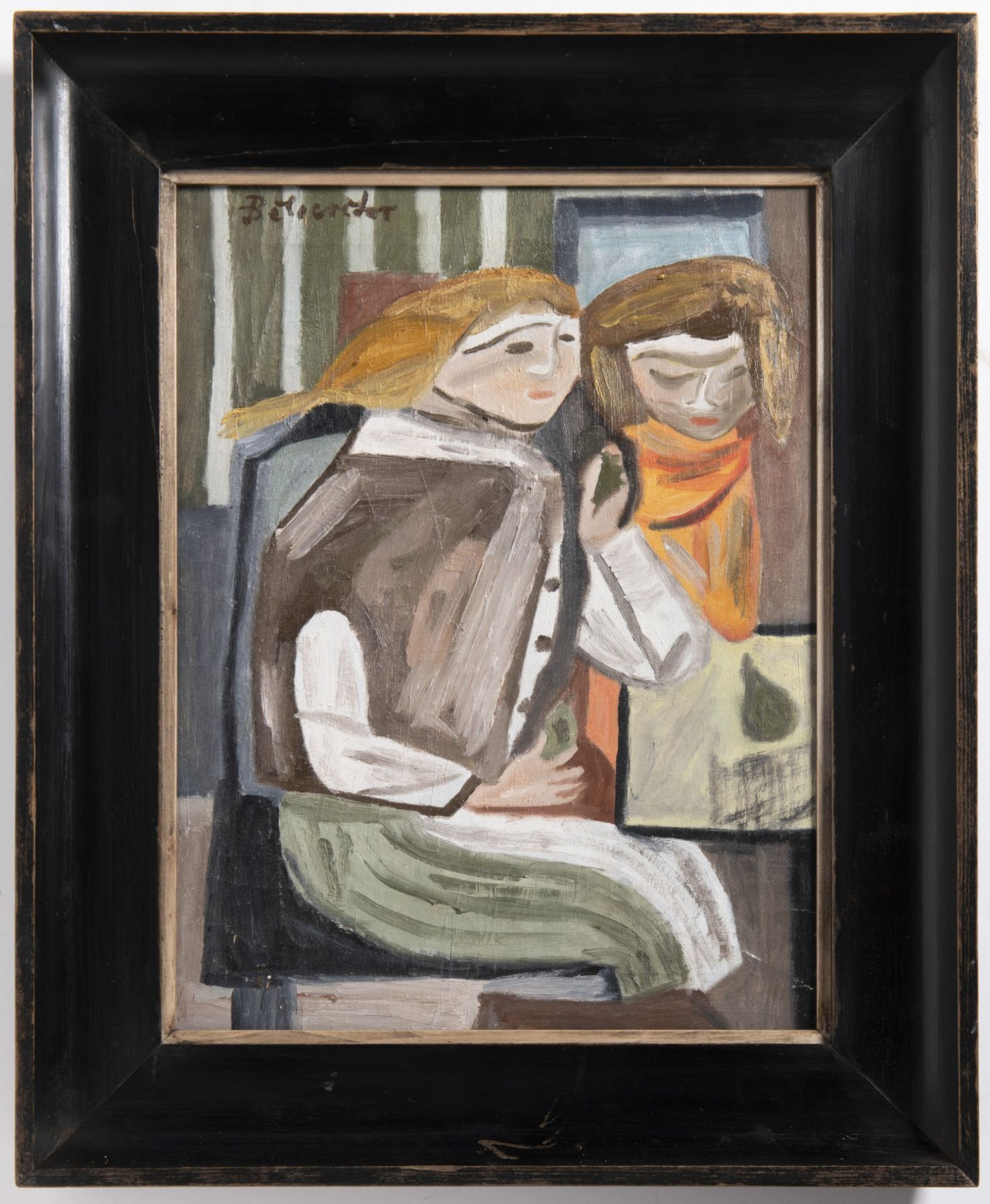 ANDREJ BĚLOCVĚTOV 1923 - 1997: AT THE TABLE 1950s Oil on canvas 37,5 x 28,5 cm Signed: Upper left "