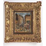 GUSTAVE LOISEAU 1865 - 1935: RUE DE CLIGNANCOURT ON JULY 14 1925 Paris Oil on cardboard 17,5 x 14,