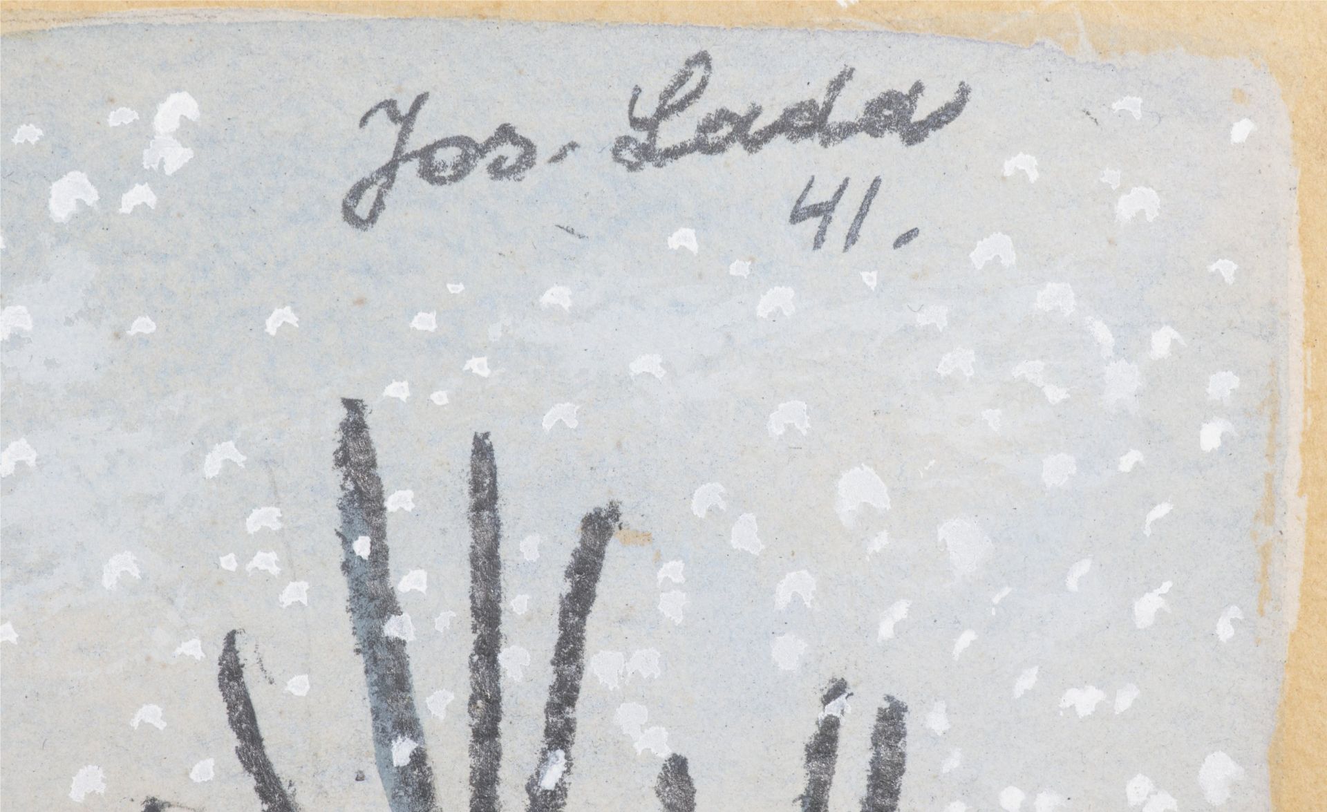 JOSEF LADA 1887 - 1957: WINTER 1941 Ink, watercolour, gouache on cardboard In frame 37,5 x 59 cm - Bild 2 aus 3