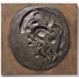 EMIL FILLA 1882 - 1953: A MAN 1938 Modelling clay on plywood 25 x 26,5 cm Signed: Lower left "Emil