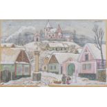 JOSEF LADA 1887 - 1957: WINTER 1941 Ink, watercolour, gouache on cardboard In frame 37,5 x 59 cm