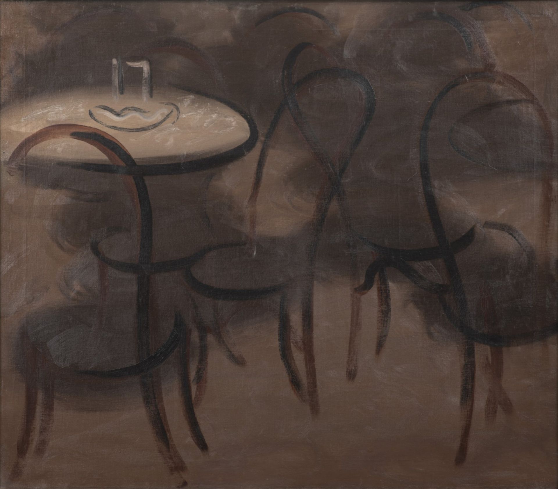 ZDENĚK RYKR 1900 - 1940: A CAFE 1930 Oil on canvas 84 x 95 cm Signed: Upper right "Rykr 30" Zdeněk