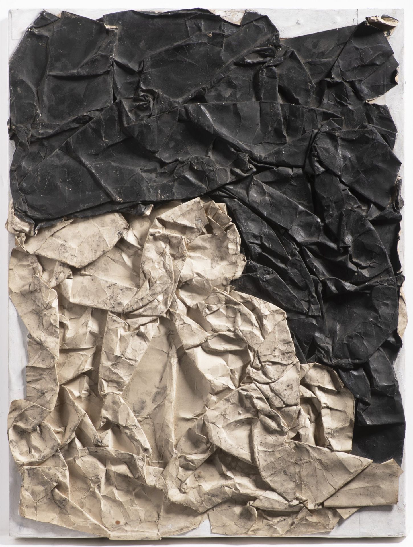 ALVA HAJN 1938 - 1991: AN OBJECT (BLACK AND WHITE) 1980s Wood, paper, paint 60 x 45 cm Alva Hajn's