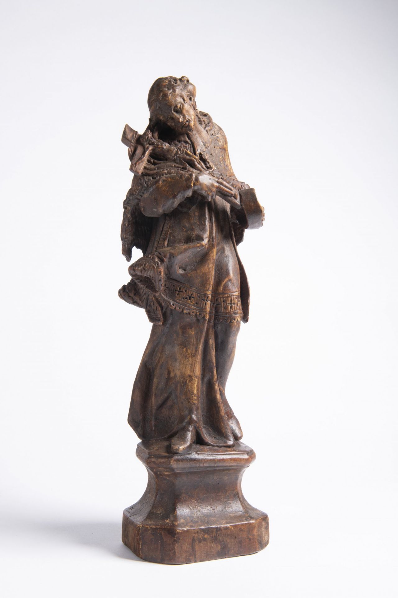 IGNÁC FRANTIŠEK PLATZER 1717 - 1787: SAINT JOHN OF NEPOMUK Ca. 1750 Linden wood 37,5 cm Sketch of