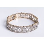 ART DECO BRILLIANT BRACELET First half of 20th century Platinum 900/1000, gold 750/1000, diamonds