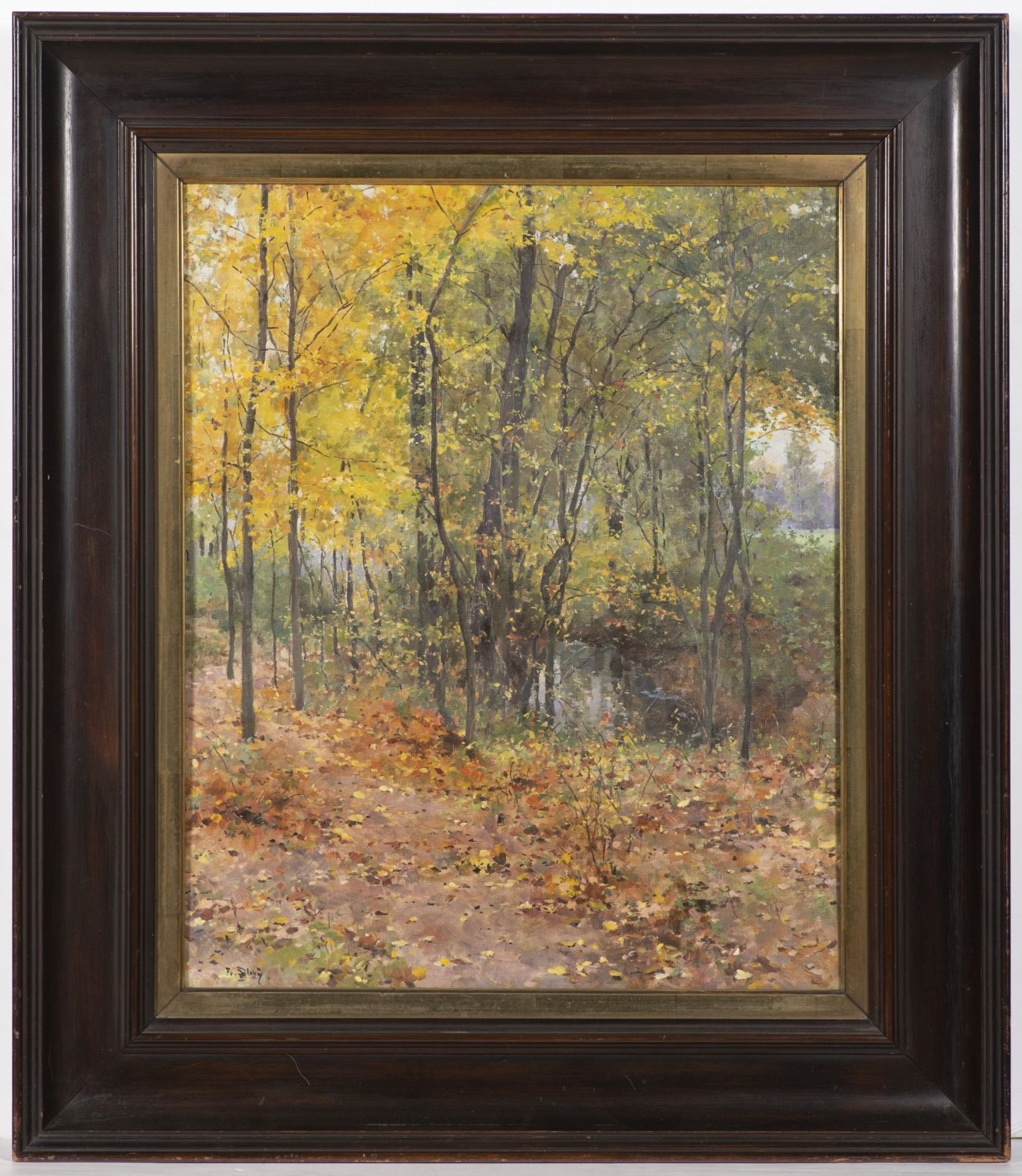 FRANTIŠEK SLABÝ 1863 - 1919: AN AUTUMN ALLEY Ca. 1910 Oil on canvas 55 x 45 cm Signed: Lower left "