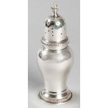 AN ELIZABETH 11 SILVER SUGAR SHAKER, LONDON 1965, RICHARD CROSSLEY, the removable pierced top with