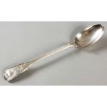 A WILLIAM IV SILVER BASTING SPOON, LONDON 1833, WILLIAM EATON, fiddle, shell and thread pattern,