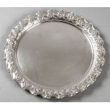 A VICTORIAN SILVER SALVER, SHEFFIELD 1901, FENTON BROTHERS, the wavy rim with applied border