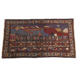 Very Fine Hand Knotted Pictorial Balouch Carpet