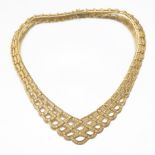 Ladies' Alexandros Gold and 21.50 Ct Total Diamond Lattice Lace Necklace
