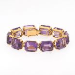 Ladies' Gold and Amethyst Bracelet