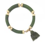 Jade Bracelet with Buddha Charm