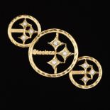 Gold and Diamond Steelers Brooch