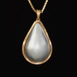 Ladies' Gold and Mabe Pearl Pendant on Chain