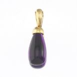 Ladies' Gold and Pear Shape Carved Amethyst Pendant
