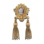 Victorian Gold Filled Brooch with Cameo