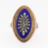 Antique Gold, Enamel and Diamond Ring