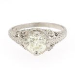 Ladies' Art Deco Platinum and Diamond Ring