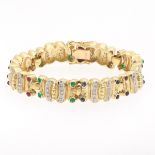 Ladies' Vintage Two-Tone Gold, Diamond, Ruby, Blue Sapphire and Emerald Bracelet
