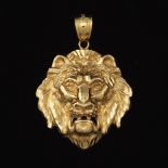 Vintage Gold Lion Head Pendant /Charm