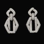 Ladies' Gold and Diamond Pair of Earrings