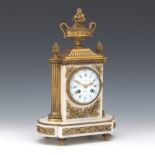 French Belle Epoque L. Leroy & Cie Paris d'Ore Bronze and Marble Clock, ca. 19th Century