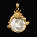 Chinese Platinum Panda Coin and Gold Pendant