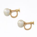Cartier Gold and Pearl Pair of Earrings