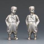 German Sterling Silver Pair of Turkish Boy Salt/Pepper Shakers