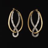 Ladies' Two Tone Gold and Diamond Pendant Earrings