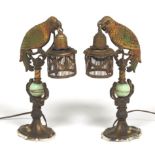 Pair of 1920's Parrot Lamps