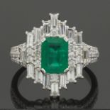 Ladies' Diamond and Emerald Ring