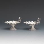 Whiting Mfg. Co. Pair of Acanthus Leaf and Bird Salt Cellars