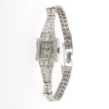 Art Deco Platinum and Diamond Hamilton Watch