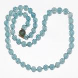 Gumps Aquamarine Bead Necklace