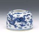 Chinese Porcelain Blue and White Water Dropper, Apocryphal Kangxi marks