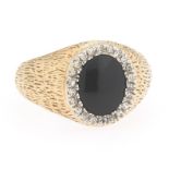 Gentleman's Onyx and Diamond Ring