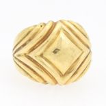 Ladies' Vintage Italian Gold Hand Hammered Dome Ring