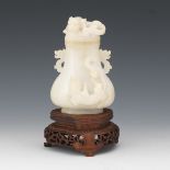 White Jade Lidded Vase