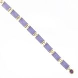 Ladies' Gold, Lavender Chalcedony and Amethyst Bracelet