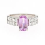Ladies' Pink Sapphire and Diamond Ring