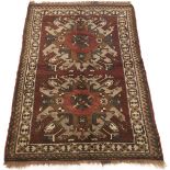 Very Fine Antique Hand Knotted Kazak "Double Eagle" Carpet, ca. 1930's