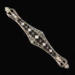 Victorian/Edwardian Gold and Diamond Filigree Bar Pin