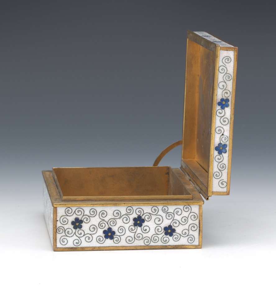 Japanese Gilt Bronze Cloisonne Enameled Millefiori Vanity Box. - Image 7 of 9