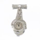 Platinum and Diamond Art Deco Lapel Watch