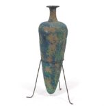 Greek Amphoriskos Ceramic Vase on Tripod Iron Stand