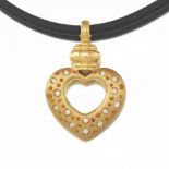 Natasha C Gold, Diamond and Leather Cord Fashion Necklace